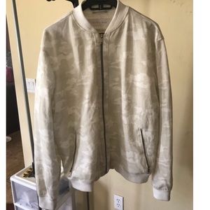 White/Cream/Beige Camo Light Letterman Jacket